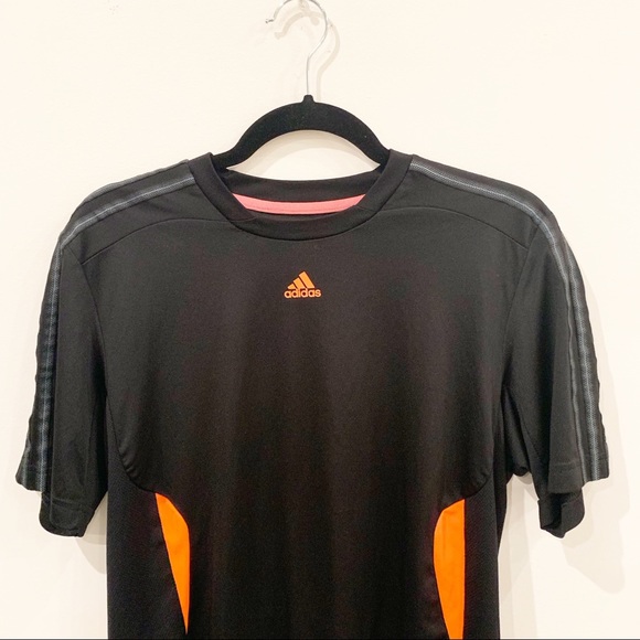 Adidas Climacool | Short Sleeve Black Orange Shirt - Picture 2 of 5